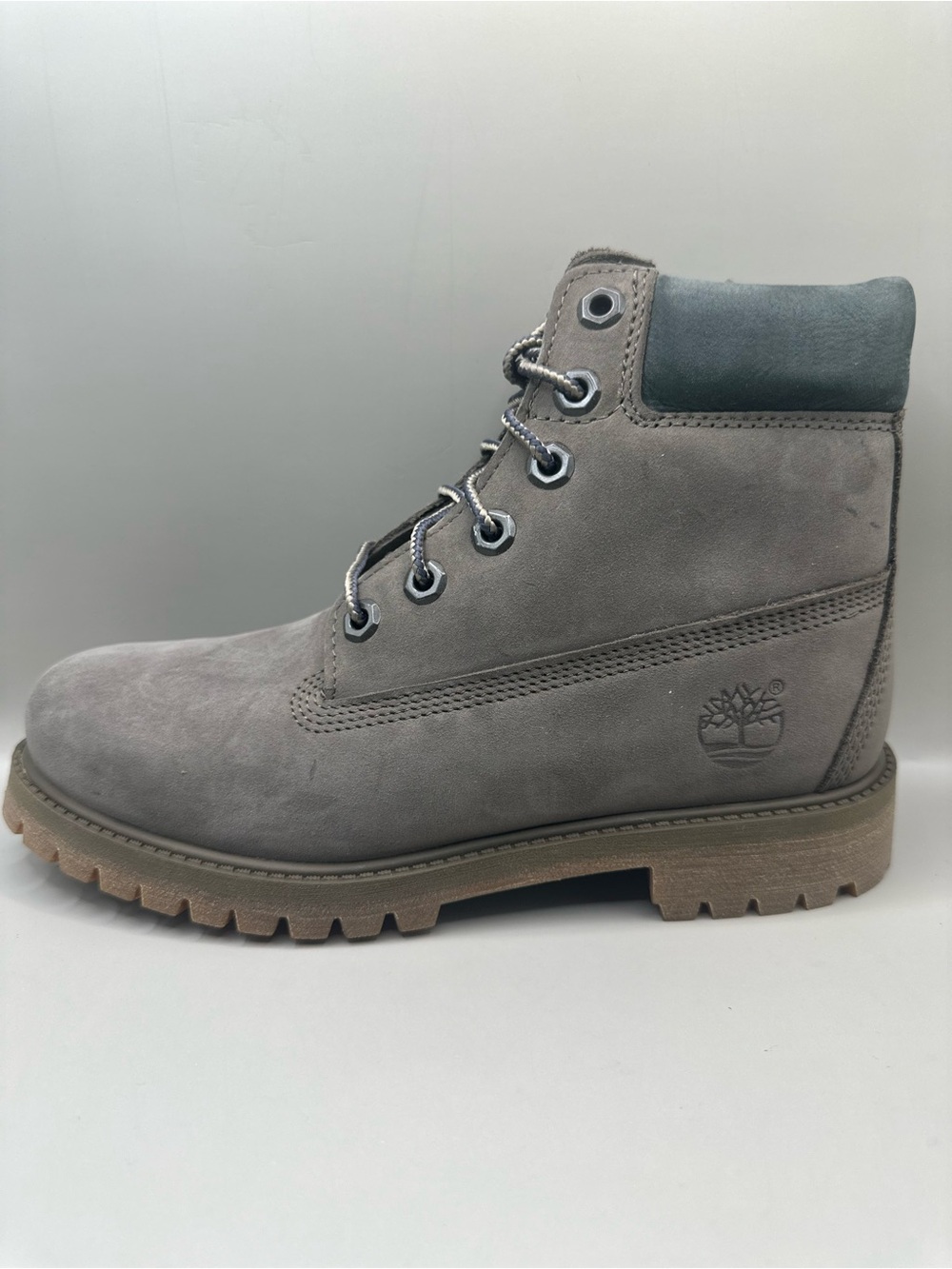**NEW** Timberland Grey Nubuck Lace-Up Work Boot sz 4.5y